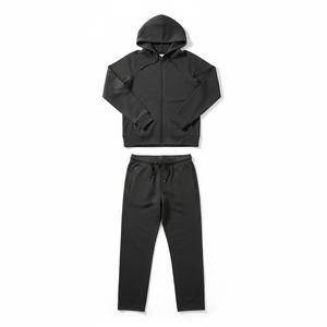 Men <b>Zip</b> <b>Up</b> Hoodie Tracksuit Set Custom Logo Sportswear Jogger Set Wholesale Gym Tracksuit - Product Image 4