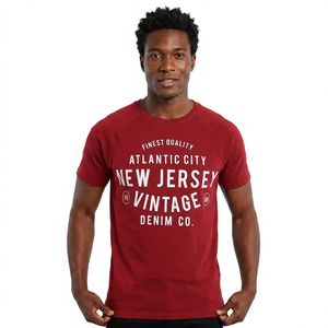 T-shirt blanc à manches courtes pour homme avec imprimé Atlantic City New Jersey Vintage Denim Co., coupe classique, col rond, jersey de coton - Product Image 5
