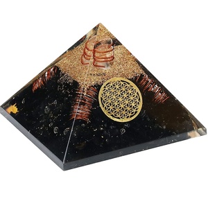 Selenite Black Tourmaline Orgone Pyramid Wholesale Orgone Energy Pyramids <b>Orgonite</b> Pyramid For - Product Image 1