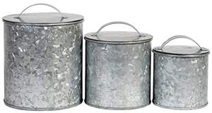 Caja de almacenamiento de metal hecha a mano de alta calidad al por mayor recipiente galvanizado 3 diferentes tamaños Precio de embalaje de cartón - Product Image 6