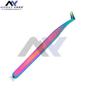 Pinzas para Cejas y Pestañas Curvas y Puntiagudas con Logotipo Personalizado Gratuito, Multicolores, Profesionales, de Acero Inoxidable - Product Image 5