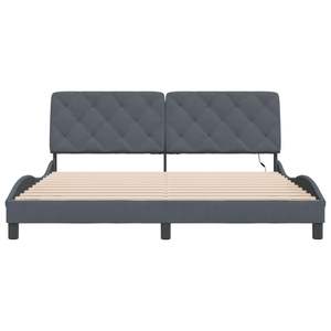 โครงเตียงหุ้มกำมะหยี่สีเทาเข้ม ขนาด 72"x83.9" พร้อมไฟ LED  แนะนำให้ใช้ที่นอนขนาด 83.9 นิ้ว - Product Image 6