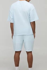 Nouvel ensemble homme automne 2026 – T-shirt imprimé style streetwear américain respirant et décontracté, style hip-hop, ensemble short délavé à l'acide pour homme - Product Image 6