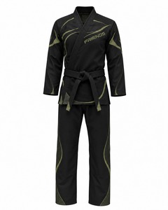 Kimono de BJJ Personalizado, Color Negro y Beige, Unisex, Adulto, Secado Rápido, Corte Regular, Logotipo Frontal con Impresión por Transferencia de Calor - Product Image 3