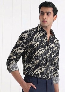 Chemise décontractée pour homme Enovate à imprimé floral 100% coton ODM à manches longues, double boutonnage, col rabattu, respirante en popeline pour l'été - Product Image 2