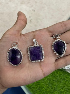 925 Sterling Silver <b>Lapis</b> <b>Lazuli</b> <b>Pendant</b> Oval Square Heart Bezel Setting Vintage Crystal Gemstone Charm - Product Image 6