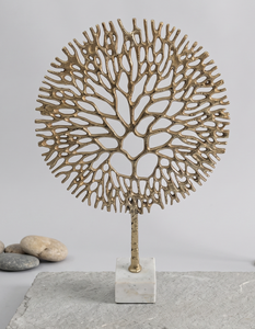 Tree Shape Metal Handcrafted Metal Elegant Gold Coral Aluminum Sculpture Luxury Decorative Accent Home Desktop Tabletop <b>Object</b> - Product Image 1