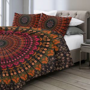 Set 3 Pezzi Rosso Bohemien Vintage: Copripiumino e Federe con Motivo Mandala per Appassionati di Biancheria da Letto - Product Image 2
