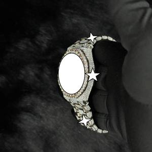 Nuevo Reloj de Lujo de Negocios, Cuadrado, Estilo Antiguo, de Acero Inoxidable, Completamente Engastado con Diamantes Cultivados en Laboratorio VVS, Mecánico Automático - Product Image 5