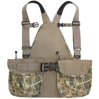 Gilet de chasse réglable avec sac à dos et pochette pour gibier, gilet de chasse tactique respirant avec sangles de poitrine et de taille, et poches pour équipement