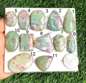 Cabujón de Rubí Fuchsite, Gema Semipreciosa Natural para Joyería, Piedra Hecha a Mano, Cristal para Terapia, Colgante Creativo - Product Image 2