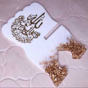 MN EXPORTS Élégant support de Coran en résine rustique, support de livre islamique, support décoratif religieux fait à la main - Product Image 1