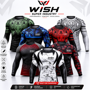 Venta al por Mayor de Rashguards para MMA y BJJ, Diseño Personalizado, Elegantes, Compresivos, de Secado Rápido, para Hombre, en Spandex/Poliéster, Manga Larga - Product Image 1