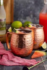 Juego de tazas Moscow Mule de cobre, tazas para bebidas Sunrise Peninsula, reutilizables, hechas a mano, tazas para servir con acabado premium - Product Image 2
