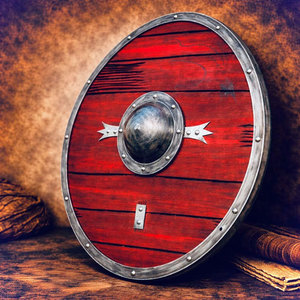 Bouclier Viking en bois de haute qualité, rond, design traditionnel nordique fait main, pour la décoration intérieure et les événements costumés - Product Image 4