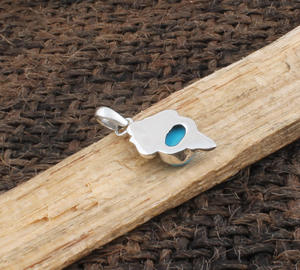 Pendentif en turquoise naturelle plaqué platine vintage en gros, bijoux en argent sterling 925, fabricant, prix de gros, directement de l'usine - Product Image 6