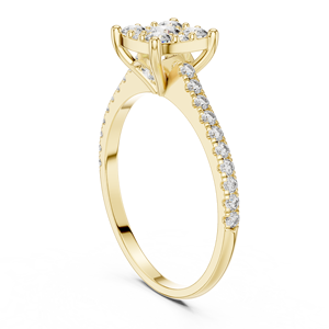 Bague de Fiançailles de Luxe en Moissanite Ronde, Alliage Or Blanc 14K, Anneau Pavé, Bague de Mariage, Vente en Gros Usine, Bijoux Fins - Product Image 5