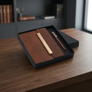 Coffret Cadeau de Luxe pour Écrivain Exécutif avec Agenda Personnalisé à Couverture Rigide et Stylo Bille à Écriture Fluide – Fournitures de Bureau Professionnelles - Product Image 3