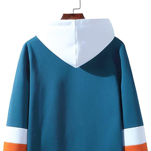 Sweat-shirt à capuche unisexe color block en tricot, coupe oversize avec poche kangourou, idéal pour l'automne - Product Image 2