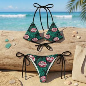 Dry Camo Print Beachwear Summer Mesh Swim Trunks for <b>Men</b> and Tie-Side <b>Bikini</b> for Women - Product Image 5