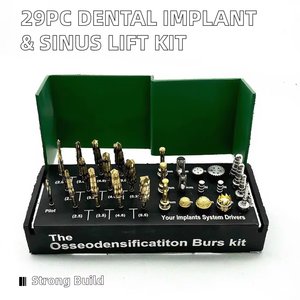 Kit de 29 pièces de forets et fraises dentaires manuels en acier, certifiés CE Classe I, pour implants et rehaussement du sinus maxillaire, pour usage chirurgical - Vente chaude - Product Image 1
