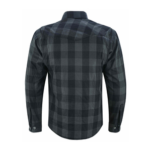 Chemise de motard personnalisée gris-noir avec protection intégrée anti-UV et séchage rapide pour motards de tous types de motos toutes saisons pour hommes - Product Image 3