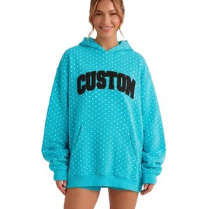 Sweat-shirt oversize pour femme à manches longues en coton tricoté, délavé à l'acide, séchage rapide, respirant, pour l'hiver, avec imprimé lettre sur le devant - Product Image 3