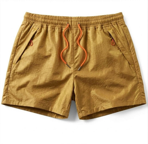 Shorts de course pour hommes de haute qualité en toile 100% coton, séchage rapide, respirant, taille élastique, logo avant, shorts de course pour hommes - Product Image 3