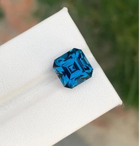Hasnain Gems <b>London</b> Blue Topaz Natural Gemstone Square Princess Cut Heat Treated Brazil for Jewelry Making Available All Sizes - Product Image 2