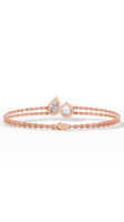 Bracelet double rangs en or 10 carats avec diamants naturels taille poire Toi et Moi, couleur D, 6,5 pouces, bijoux de luxe, vente en gros, cadeau pour femme