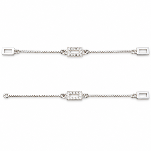 925 Sterling Silver Geometric Cubic Zirconia <b>Anklet</b> for Women Minimalist Dainty Bridal Wedding Party Gift Jewelry - Product Image 3