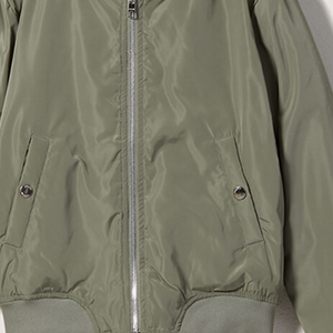 Chaqueta Bomber Corta Reversible Impermeable con Relleno de Algodón Acolchado, Unisex, Estilo Urbano, Cierre Frontal con Cremallera, Color Verde Oliva Caqui - Product Image 4