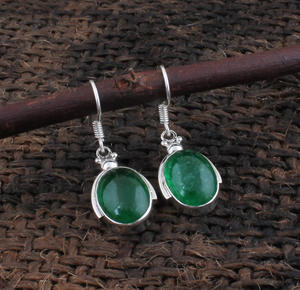 Pendientes de Jade Verde Natural, Plata de Ley 925, Jade Genuino Tipo A, Joyería al por Mayor, Fabricante, Nueva Llegada - Product Image 3