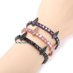 Pulseras con Diseño de Flecha para Mujer, Plata S925, Baño de Oro Rosa, Diamante Sintético Cultivado en Laboratorio, Joyería Moderna para Uso Diario - Product Image 1