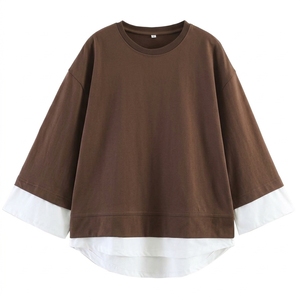 Camiseta de Manga Larga para Mujer, Estilo Vintage Ecológico, Tejido Suave de Poliéster de 420g, Cuello Redondo, Impresión Digital - Product Image 2