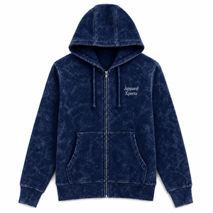 Sweat à capuche zippé pour homme OEM, logo personnalisé, effet délavé vintage, molleton, style streetwear - Product Image 3