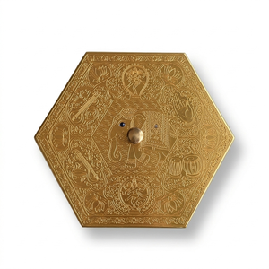 Antique Finish Brass Decorative Storage <b>Box</b> With Mandala Pattern Round Handmade Jewelry Case For Home Hotel And Office Decor - Product Image 2
