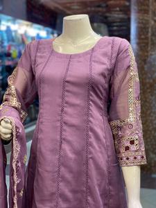 2022 Venta caliente pakistaní/indio Organza Maxi Salwar Kameez colección de ropa de fiesta con Red y tela de seda - Product Image 5