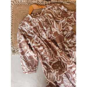 Conjunto de Kurta Floral Color Sepia para Mujer - Product Image 1