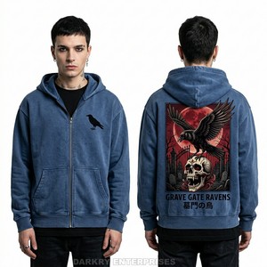 Custom Mustard Yellow Hoodie Men Acid Wash Heavyweight Fleece Phoenix Graphic Pullover Vintage Gold Streetwear Hoody <b>Maker</b> - Product Image 6