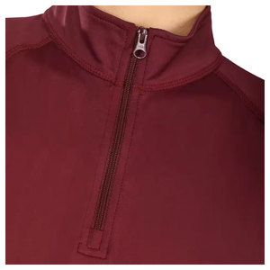 Haut de base équestre pour femme à manches longues et col montant, couleur unie, respirant, en coton élasthanne extensible, avec ceinture imprimée, séchage rapide, pour l'équitation - Product Image 5