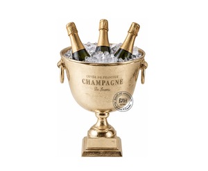 BAH Glacière à vin élégante en aluminium doré avec grande capacité de rétention de glace pour les fêtes et les mariages - Product Image 1