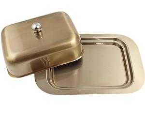 Hot Sale Classic Stainless Steel Covered Butter Box Elegant Covered Butter Holder <b>Container</b> Kitchen Accessory Reasonable Price - Product Image 1