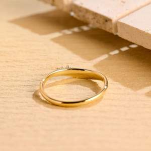 Anillo de Oro Sólido de 14K con Diamantes Marquise Cultivados en Laboratorio, Diseño Curvo, Minimalista, con Pavé, Regalo de Boda, Joyería Fina para Mujer - Product Image 2