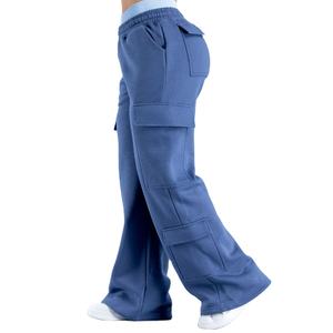 Pantalon Cargo Personnalisé de Haute Qualité OEM pour Femmes Joggers Athlétique à Jambes Larges Pantalon de Survêtement en Coton Loose Straight pour Femmes Cargo Pantalon de Survêtement - Product Image 4