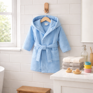 Albornoz Infantil con Capucha de Algodón BCI, Suave y Absorbente, para Niños Pequeños, con Etiqueta Privada, Logotipo Personalizado, OEM, para Uso en el Baño o Armario - Product Image 3