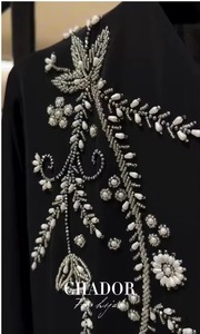 Indian Manufacture New Arrival <b>Women</b> <b>Abaya</b> with 3D Handcrafted Embroidery Islamic Modest Dress for Eid Wedding Party Wear - Product Image 4