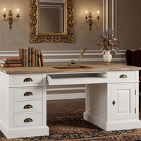 Bureau de travail contemporain en bois durable et écologique Ani avec tiroir à dossiers, finition naturelle, pour bureau à domicile et salle d'étude