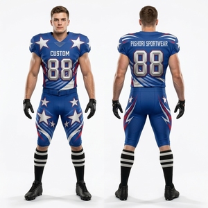 Uniforme de Fútbol Americano Personalizado en Color Verde Azulado, Jersey y Pantalones de Poliéster Sublimado con Gráficos de Equipo Coordinados - Product Image 5
