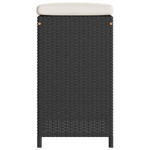 Ensemble de 2 tabourets de bar de jardin en polyrotin noir avec structure en acier thermolaqué – Élégant accessoire de repas extérieur - Product Image 5